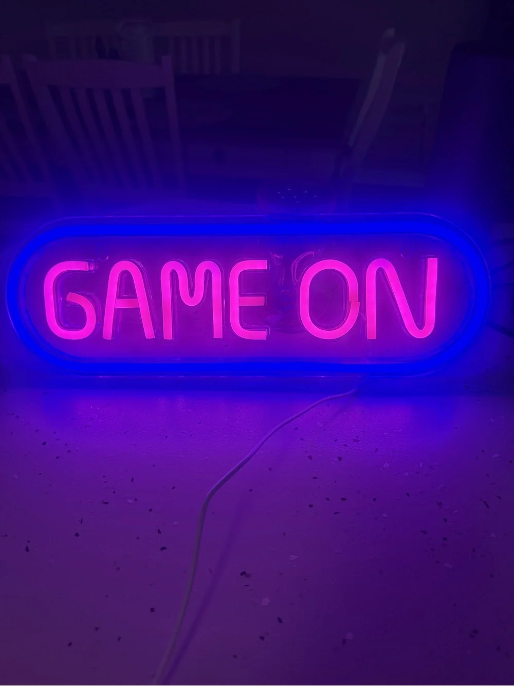 LED 'GAME ON' Neon Sign Light - Pink and Blue